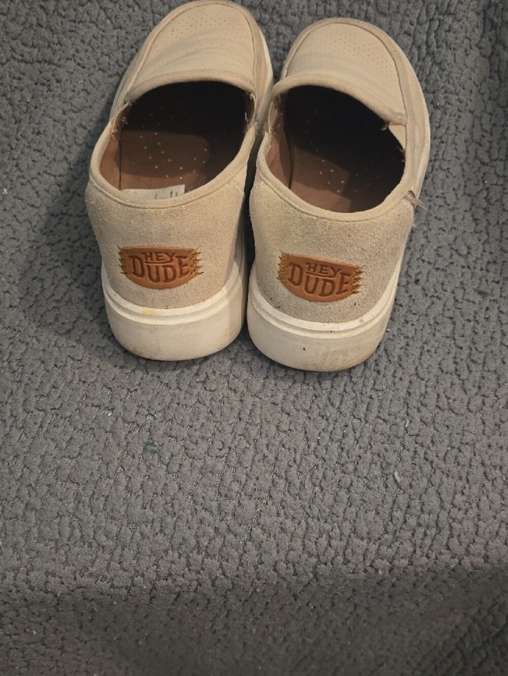 Hey Dude Women’s Slip-On Perforated Loafers in Light Beige - Picture 2 of 3